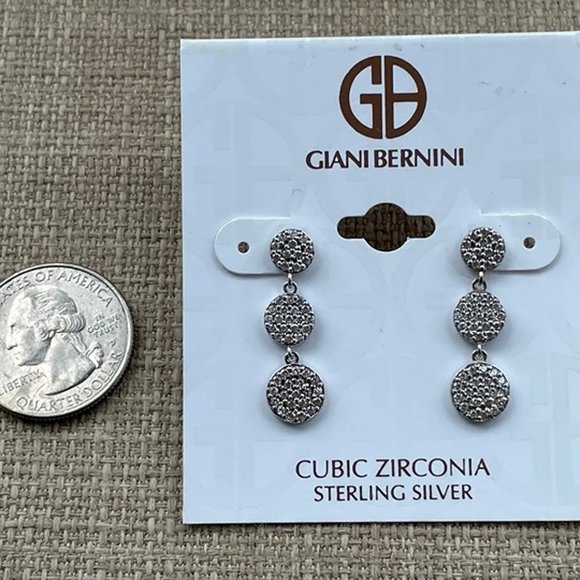Giani Bernini Women Earrings Sterling Silver Jewelry Cubic Zirconia Earrings $90 - Picture 6 of 11